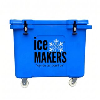XL 200 L wheeled ice cooler rental (23-25 bags) filled with ice, Jamaica
